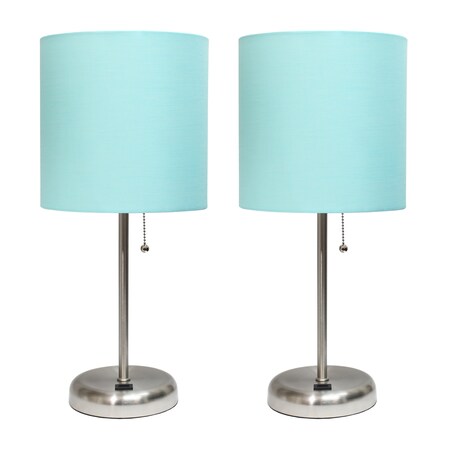 Limelights Stick Lamp with USB charging port, Aqua, PK 2 LC2002-AQU-2PK